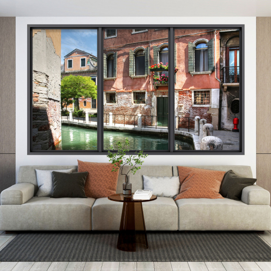 Optical Illusions Window Wall Sticker - Venice