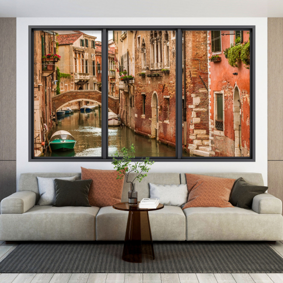 Optical Illusions Window Wall Sticker - Venice