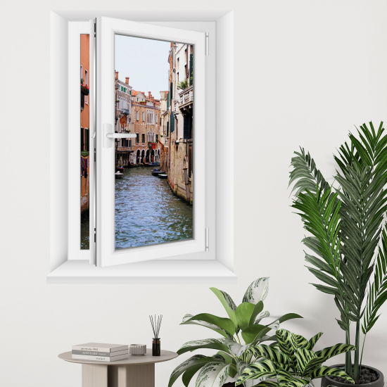 Optical Illusions Window Wall Sticker - Venice