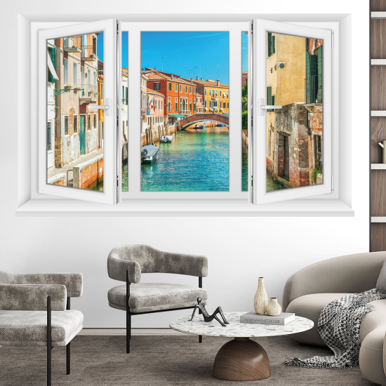 Optical Illusions Window Wall Sticker - Venice