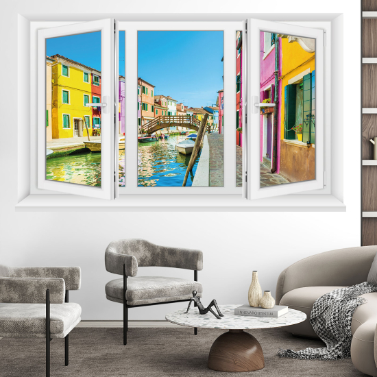 Optical Illusions Window Wall Sticker - Venice