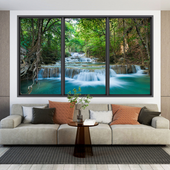 Optical Illusions Window Wall Sticker - Waterfall