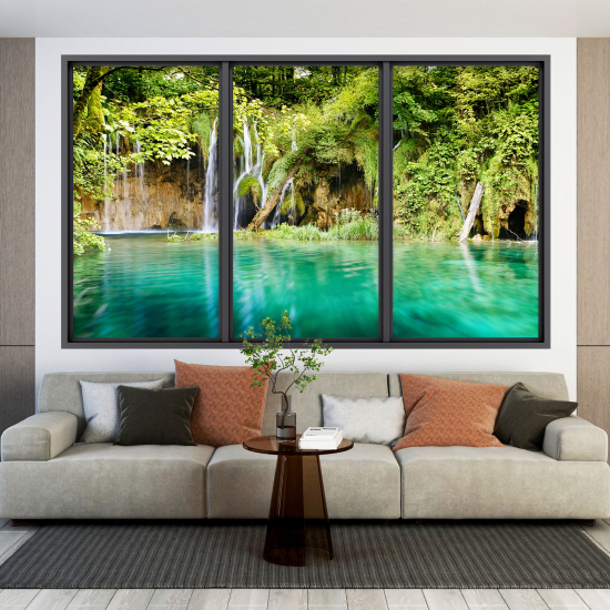 Optical Illusions Window Wall Sticker - Waterfall