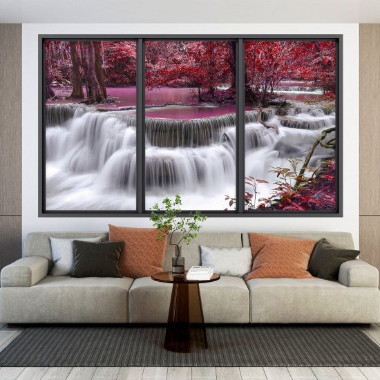 Optical Illusions Window Wall Sticker - Waterfall