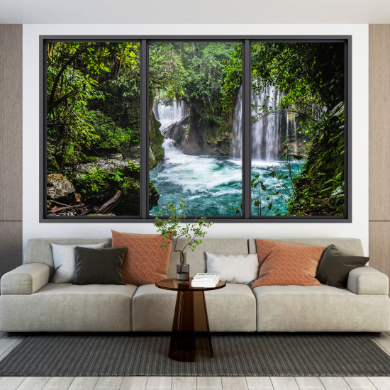 Optical Illusions Window Wall Sticker - Waterfall