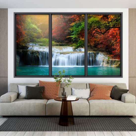 Optical Illusions Window Wall Sticker - Waterfall