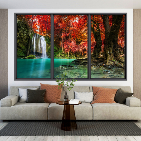 Optical Illusions Window Wall Sticker - Waterfall