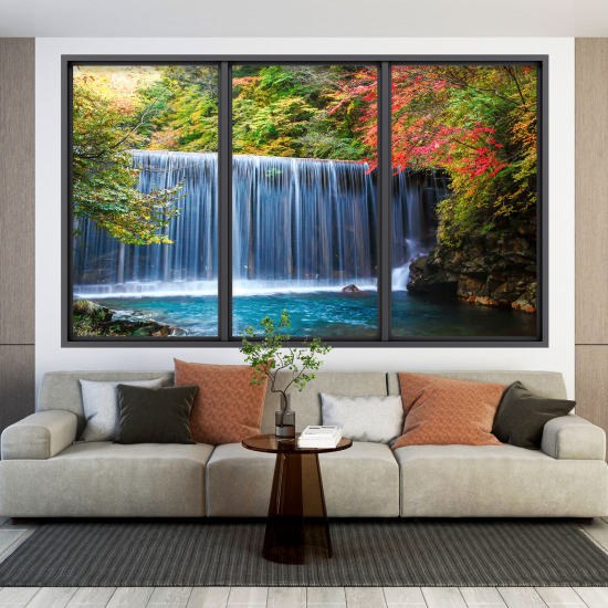 Optical Illusions Window Wall Sticker - Waterfall