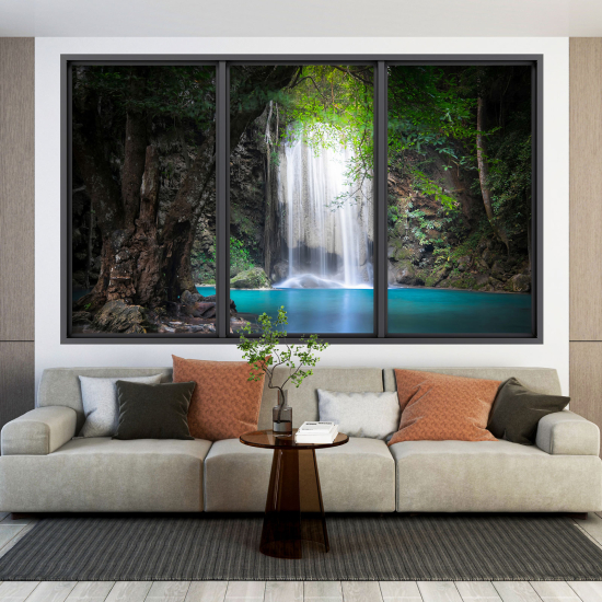 Optical Illusions Window Wall Sticker - Waterfall