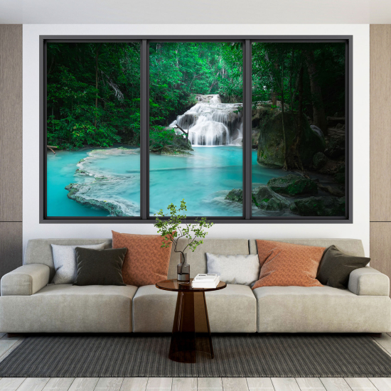 Optical Illusions Window Wall Sticker - Waterfall