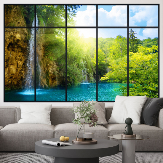 Optical Illusions Window Wall Sticker - Waterfall