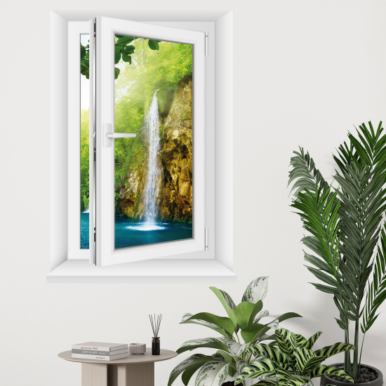 Optical Illusions Window Wall Sticker - Waterfall