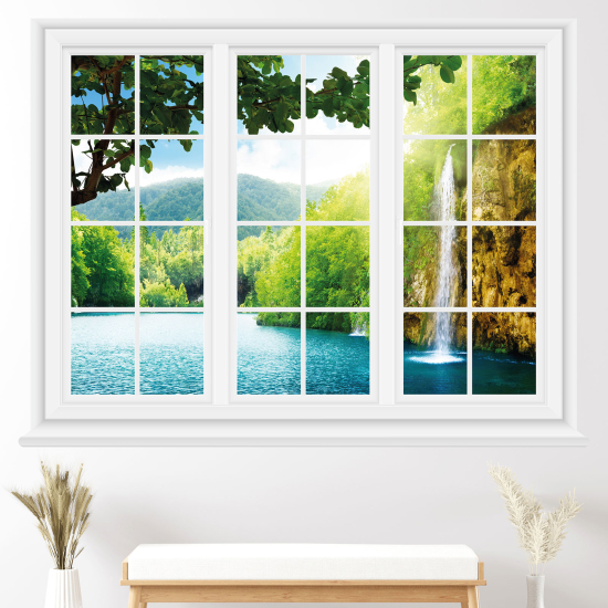 Optical Illusions Window Wall Sticker - Waterfall