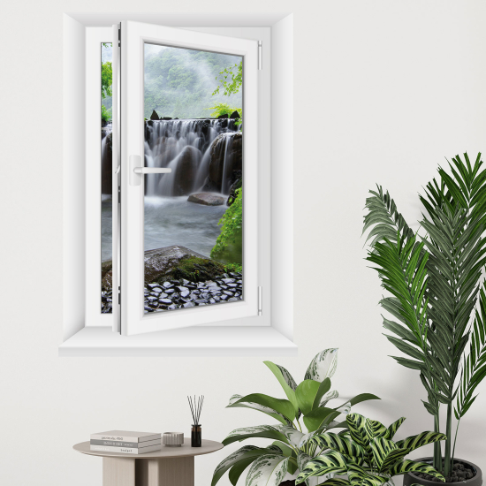 Optical Illusions Window Wall Sticker - Waterfalls