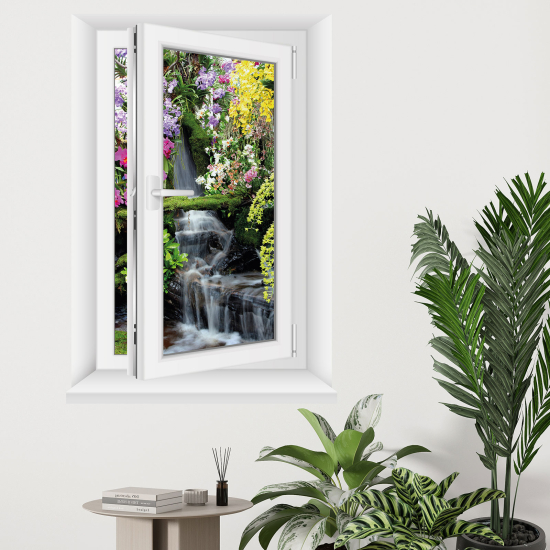 Optical Illusions Window Wall Sticker - Waterfalls