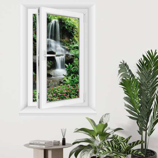 Optical Illusions Window Wall Sticker - Waterfalls