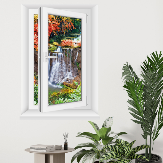 Optical Illusions Window Wall Sticker - Waterfalls