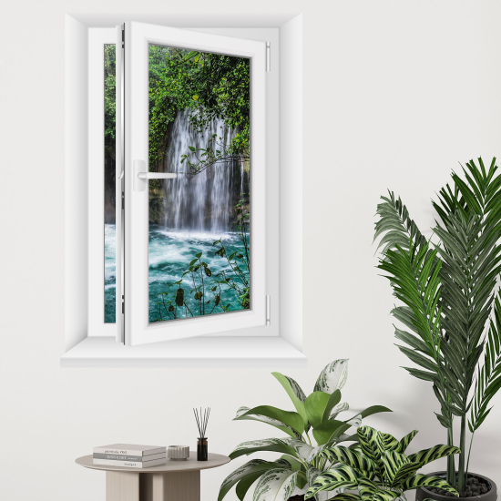 Optical Illusions Window Wall Sticker - Waterfalls