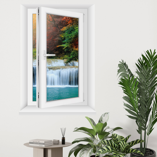 Optical Illusions Window Wall Sticker - Waterfalls