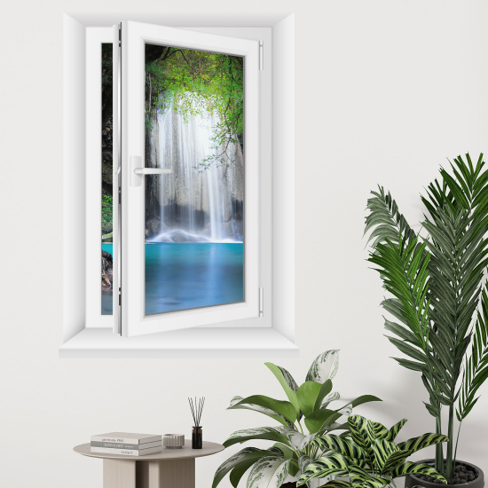 Optical Illusions Window Wall Sticker - Waterfalls