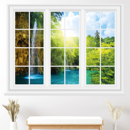 Optical Illusions Window Wall Sticker - Waterfalls