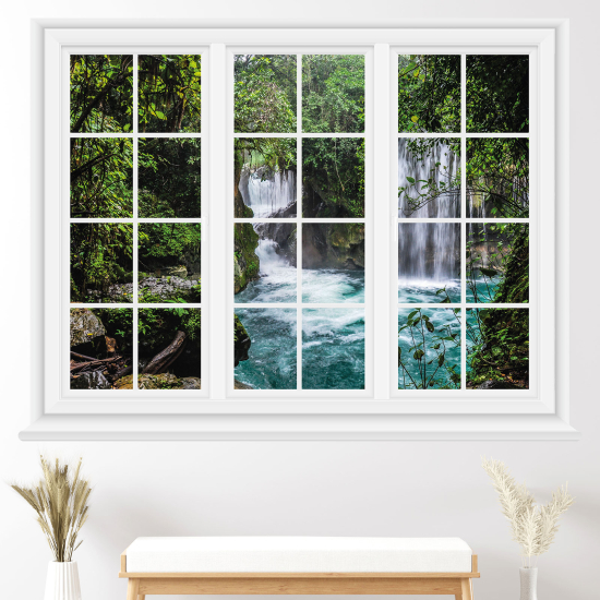 Optical Illusions Window Wall Sticker - Waterfalls