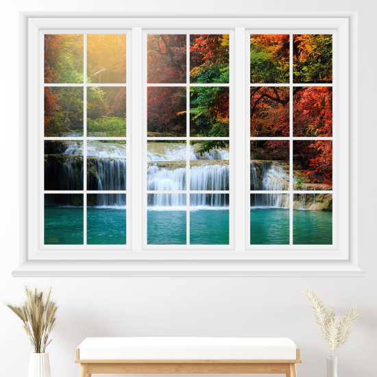 Optical Illusions Window Wall Sticker - Waterfalls