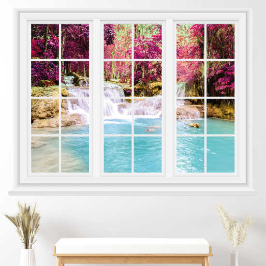 Optical Illusions Window Wall Sticker - Waterfalls