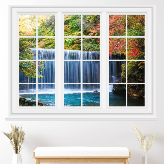 Optical Illusions Window Wall Sticker - Waterfalls