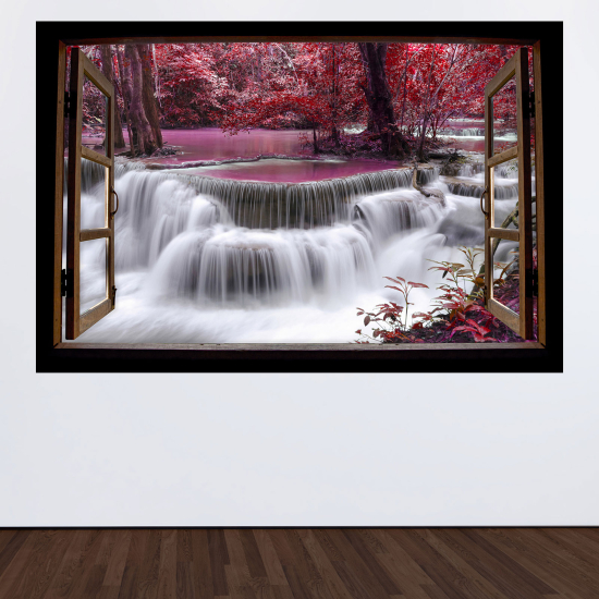 Optical Illusions Wood Window Wall Sticker - River