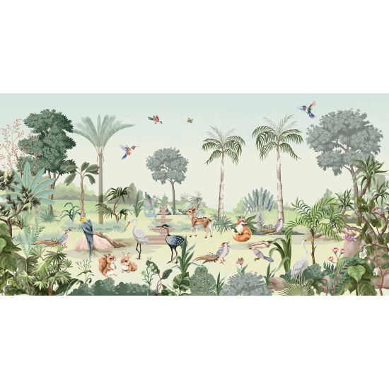 Panoramic children's wallpaper - Wall Mural - Animal Garden