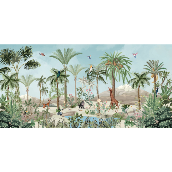 Panoramic children's wallpaper - Wall Mural - Jungle Animals