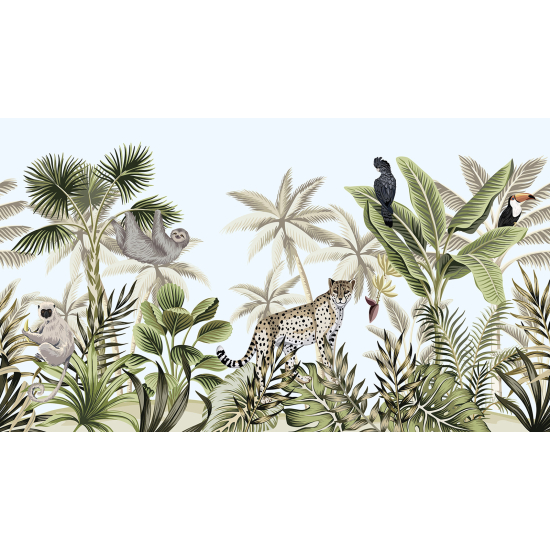 Panoramic children's wallpaper - Wall Mural - Jungle Animals