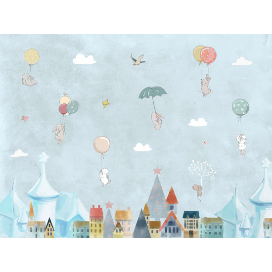 Panoramic Wallpaper - Kid Wall Mural - Animal Village