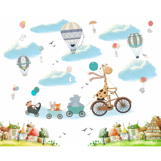 Panoramic Wallpaper - Kid Wall Mural - Animals