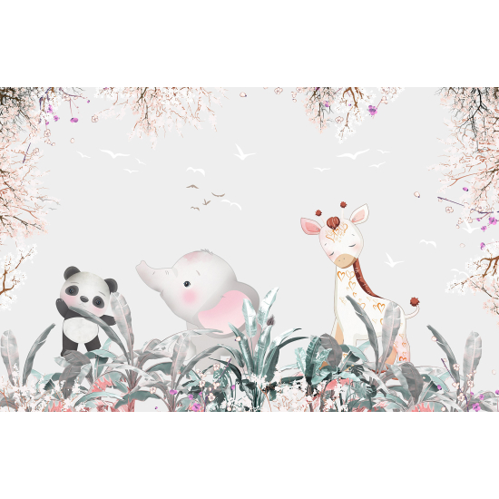 Panoramic Wallpaper - Kid Wall Mural - Animals