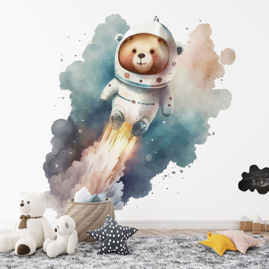 Panoramic Wallpaper - Kid Wall Mural - Astronaut Bear