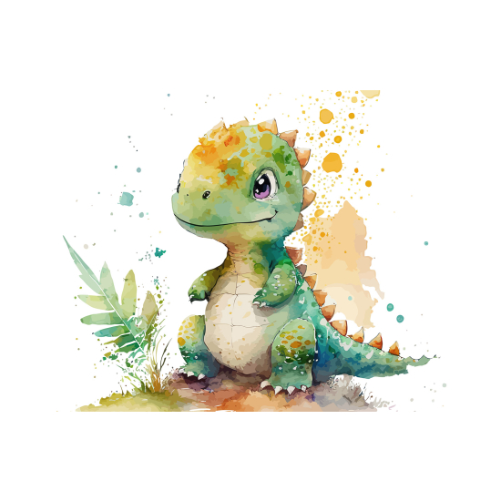 Panoramic Wallpaper - Kid Wall Mural - Baby Dinosaur