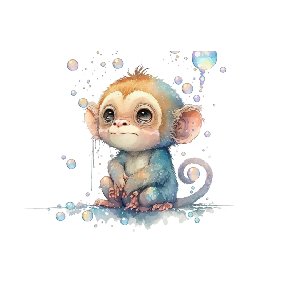 Panoramic Wallpaper - Kid Wall Mural - Baby Monkey