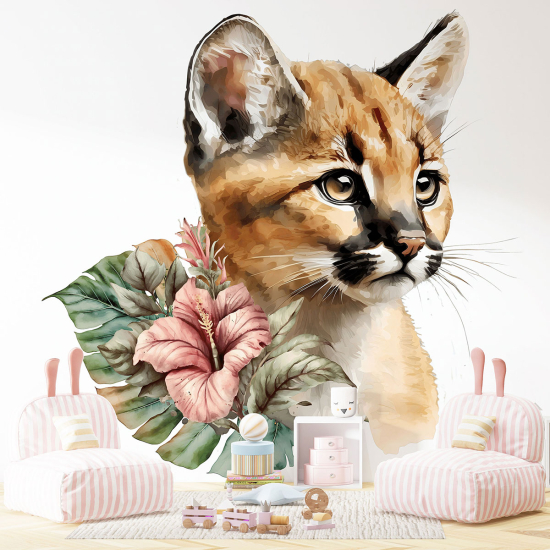 Panoramic Wallpaper - Kid Wall Mural - Baby Puma