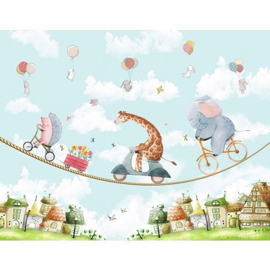 Panoramic Wallpaper - Kid Wall Mural - Balloon Animals