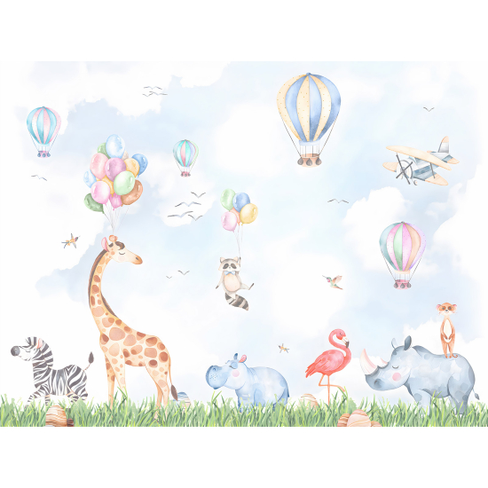 Panoramic Wallpaper - Kid Wall Mural - Balloon Animals