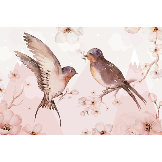 Panoramic Wallpaper - Kid Wall Mural - Birds