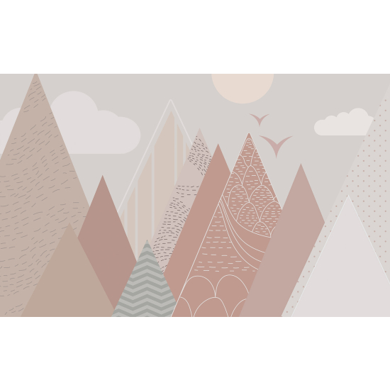 Panoramic Wallpaper - Kid Wall Mural - Child Mountains