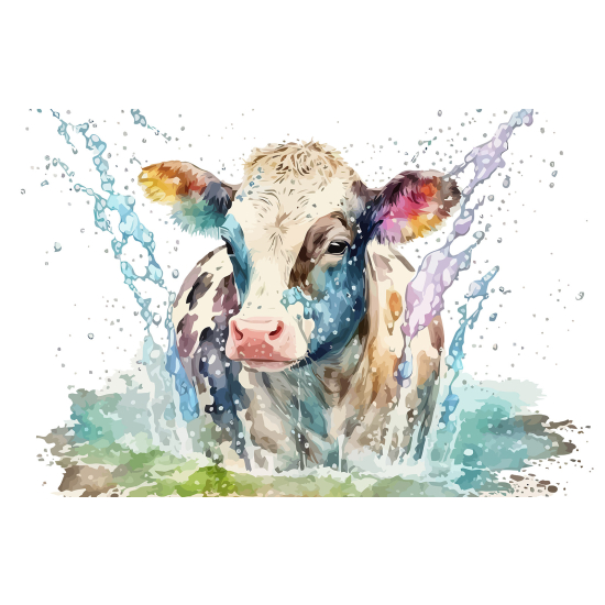 Panoramic Wallpaper - Kid Wall Mural - Cow