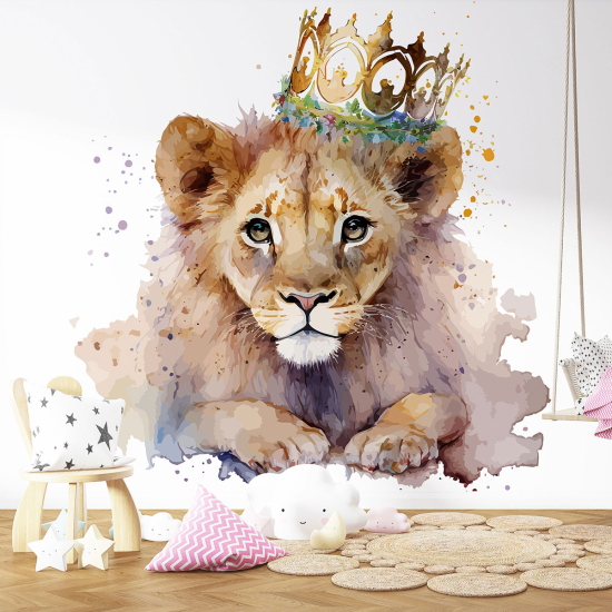 Panoramic Wallpaper - Kid Wall Mural - Crowned Lioness