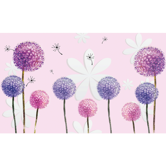 Panoramic Wallpaper - Kid Wall Mural - Dandelion flowers