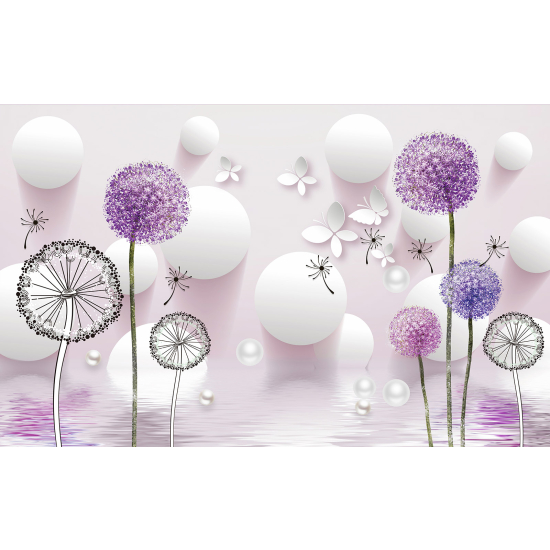 Panoramic Wallpaper - Kid Wall Mural - Dandelions 3D Effect