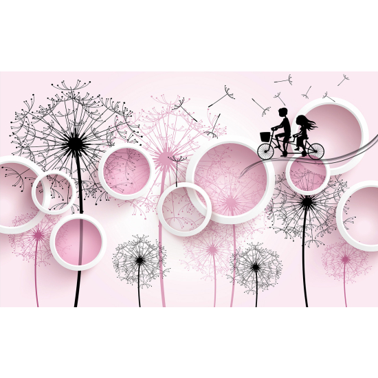 Panoramic Wallpaper - Kid Wall Mural - Dandelions 3D Effect