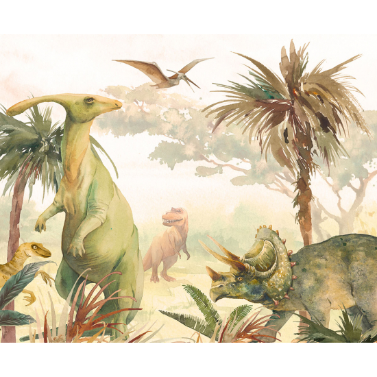 Panoramic Wallpaper - Kid Wall Mural - Dinosaurs